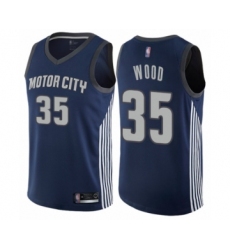 Youth Detroit Pistons #35 Christian Wood Swingman Navy Blue Basketball Jersey - City Edition