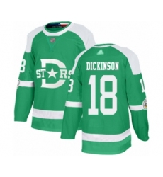 Men's Dallas Stars #18 Jason Dickinson Authentic Green 2020 Winter Classic Hockey Jersey