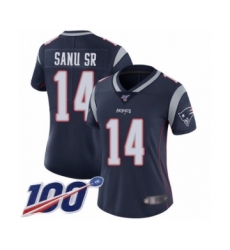Women's New England Patriots #14 Mohamed Sanu Sr Navy Blue Team Color Vapor Untouchable Limited Player 100th Season Football Jersey
