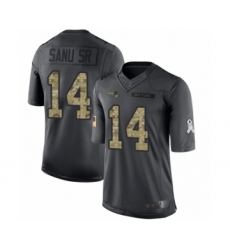 Youth New England Patriots #14 Mohamed Sanu Sr Limited Black 2016 Salute to Service Football Jersey