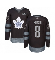 Men's Toronto Maple Leafs #8 Jake Muzzin Authentic Black 1917-2017 100th Anniversary Hockey Jersey