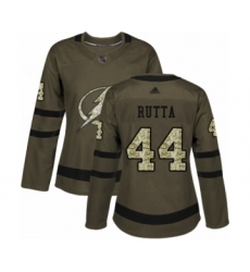 Women's Tampa Bay Lightning #44 Jan Rutta Authentic Green Salute to Service Hockey Jersey