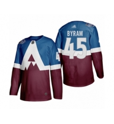 Men's Colorado Avalanche #45 Bowen Byram Authentic Burgundy Blue 2020 Stadium Series Hockey Jersey