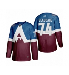 Youth Colorado Avalanche #74 Alex Beaucage Authentic Burgundy  Blue 2020 Stadium Series Hockey Jersey