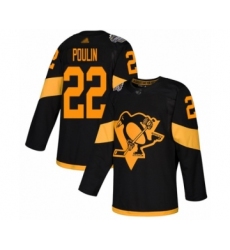 Women's Pittsburgh Penguins #22 Samuel Poulin Authentic Black 2019 Stadium Series Hockey Jersey