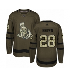 Men's Ottawa Senators #28 Connor Brown Authentic Green Salute to Service Hockey Jersey