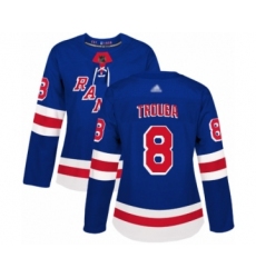 Women's New York Rangers #8 Jacob Trouba Authentic Royal Blue Home Hockey Jersey