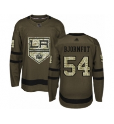 Men's Los Angeles Kings #54 Tobias Bjornfot Authentic Green Salute to Service Hockey Jersey