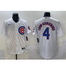 Men's Chicago Cubs #4 Pete Crow-Armstrong White Cool Base Stitched Baseball Jersey