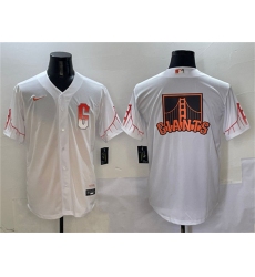 Mens San Francisco Giants Team Big Logo White City Connect Cool Base Stitched Baseball Jersey