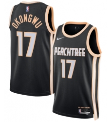 Men's Atlanta Hawks #17 Onyeka Okongwu Black 2025-26 City Edition Swingman Stitched Jersey