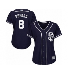 Women's San Diego Padres #8 Javy Guerra Authentic Navy Blue Alternate 1 Cool Base Baseball Player Jersey