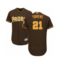 Men's San Diego Padres #21 Luis Torrens Brown Alternate Flex Base Authentic Collection Baseball Player Jersey