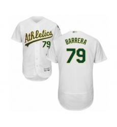 Men's Oakland Athletics #79 Luis Barrera White Home Flex Base Authentic Collection Baseball Player Jersey