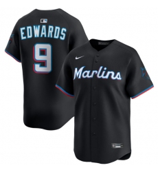 Men's Miami Marlins #9 Xavier Edwards Black 2024 Alternate Limited Stitched Baseball Jersey