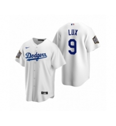 Men's Los Angeles Dodgers #9 Gavin Lux White 2020 World Series Replica Jersey