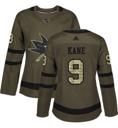 Women's Adidas San Jose Sharks #9 Evander Kane Authentic White Pink Fashion NHL Jersey