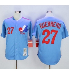 Mitchell and Ness Expos #27 Vladimir Guerrero Blue Stitched Baseball Jersey