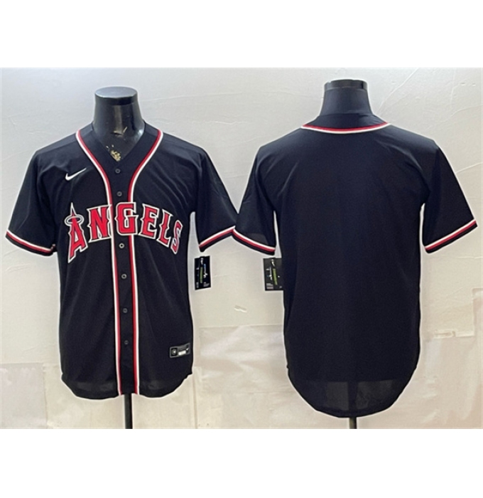 Men's Los Angeles Angels Blank 2026 Fashion Black Out Stitched Baseball Jersey