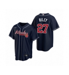 Youth Atlanta Braves #27 Austin Riley Nike Navy 2020 Replica Alternate Jersey