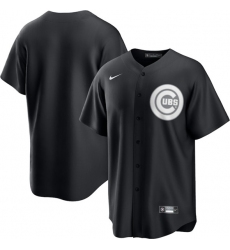 Men's Chicago Cubs Blank Black Lights Out Limited Stitched Baseball Jersey