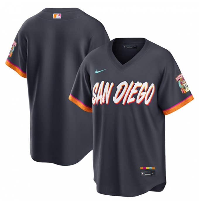 Men's San Diego Padres Blank Obsidian 2026 City Connect Stadium Limited Stitched Baseball Jersey