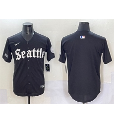 Men's Seattle Mariners Blank Black 'Deep Sea Gothic Edition' Vapor Premier Limited Stitched Baseball Jersey