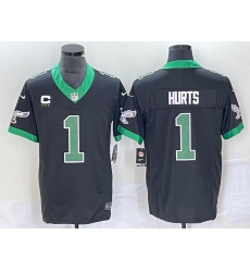 Men's Nike Philadelphia Eagles #1 Jalen Hurts Black 2023 F.U.S.E. Vapor Untouchable C Stitched Football Jersey