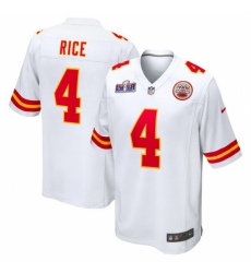 Youth Kansas City Chiefs #4 Rashee Rice White 2023 F U S E Vapor Untouchable Limited Stitched 2024 Super Bowl LVIII Jersey