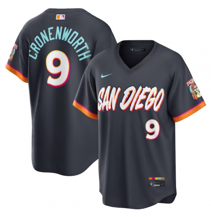 Men's San Diego Padres #9 Jake Cronenworth Obsidian 2026 City Connect Stadium Limited Stitched Baseball Jersey