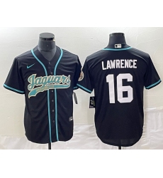 Men's Nike Jacksonville Jaguars #16 Trevor Lawrence Black Cool Base Stitched Baseball Jersey