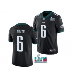 Men's Philadelphia Eagles #6 DeVonta Smith Black Super Bowl LVII Patch Vapor Untouchable Limited Stitched Jersey
