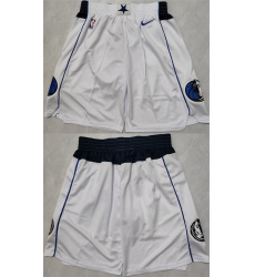 Men's Dallas Mavericks White Shorts (Run Small)