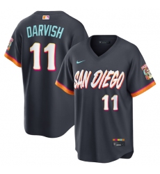 Men's San Diego Padres #11 Yu Darvish Obsidian 2026 City Connect Stadium Limited Stitched Baseball Jersey