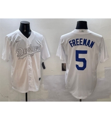 Men's Los Angeles Dodgers #5 Freddie Freeman White Fashion Cool Base Stitched Baseball Jersey