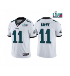 Men's Philadelphia Eagles #11 A.J. Brown White Super Bowl LVII Patch Vapor Untouchable Limited Stitched Jersey