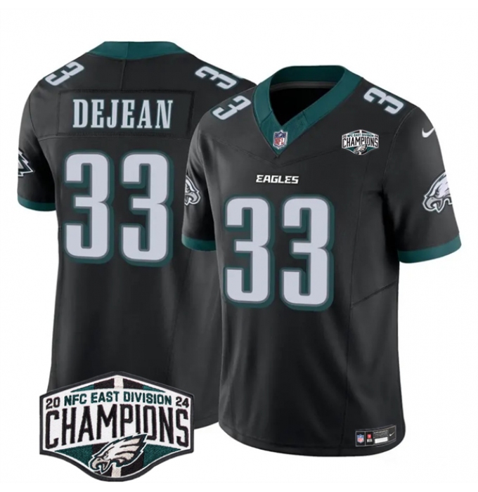 Men's Philadelphia Eagles #33 Cooper DeJean Black 2024 New NFC East Champions F.U.S.E. Vapor Untouchable Limited Stitched Football Jersey