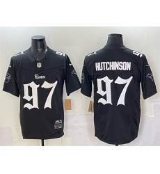 Men's Detroit Lions #97 Aidan Hutchinson Black 2025 F.U.S.E. 'Gothic Motor Grit Edition' Vapor Limited Stitched Football Jersey