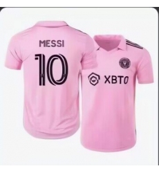 Barcelona #10 MESSI Soccer Pink Shirt