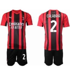 Men 2021-2022 Club AC Milan home red 2 Soccer Jersey