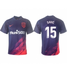 Men 2021-2022 Club Atletico Madrid away aaa version purple 15 Soccer Jersey