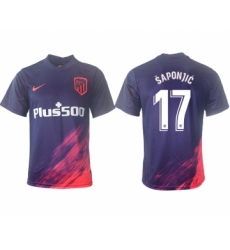 Men 2021-2022 Club Atletico Madrid away aaa version purple 17 Soccer Jersey