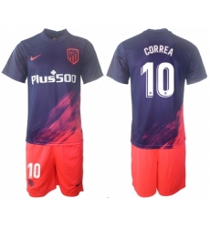Men 2021-2022 Club Atletico Madrid away purple 10 Soccer Jersey