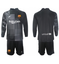 Men 2021-2022 Club Barcelona black goalkeeper Long Sleeve blank Soccer Jersey