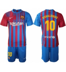 Men 2021-2022 Club Barcelona home blue 10 Nike Soccer Jersey