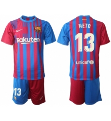 Men 2021-2022 Club Barcelona home red 13 Nike Soccer Jerseys