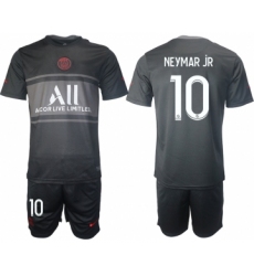 Men 2021-2022 Club Paris St German Second away black 10 Soccer Jersey