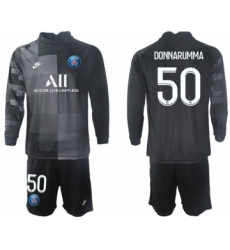 Men 2021-2022 Club Paris St German black goalkeeper Long Sleeve 50 Soccer Jersey