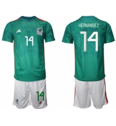 Men's Mexico #14 Javier Hernández Green Home Soccer Jersey Suit