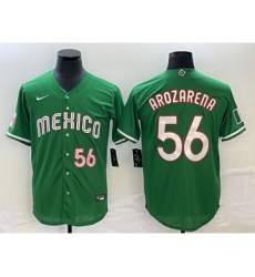 Men's Mexico Baseball #56 Randy Arozarena Number 2023 Green World Classic Stitched Jersey2